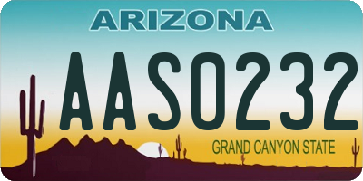 AZ license plate AAS0232