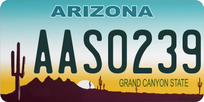 AZ license plate AAS0239