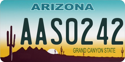 AZ license plate AAS0242