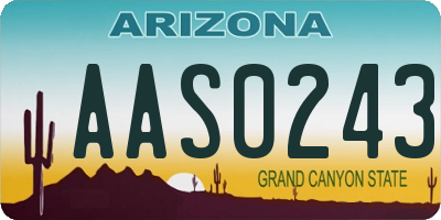 AZ license plate AAS0243