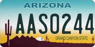 AZ license plate AAS0244