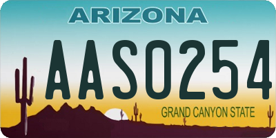 AZ license plate AAS0254