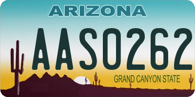 AZ license plate AAS0262