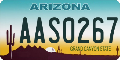 AZ license plate AAS0267