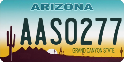 AZ license plate AAS0277