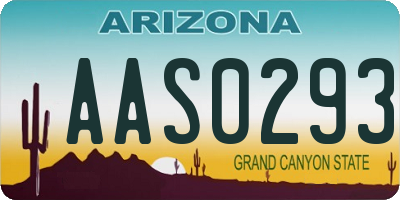 AZ license plate AAS0293