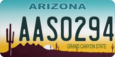AZ license plate AAS0294