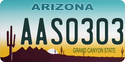 AZ license plate AAS0303