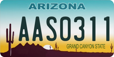 AZ license plate AAS0311