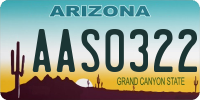 AZ license plate AAS0322