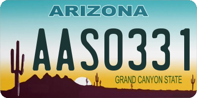 AZ license plate AAS0331