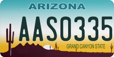 AZ license plate AAS0335