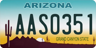 AZ license plate AAS0351