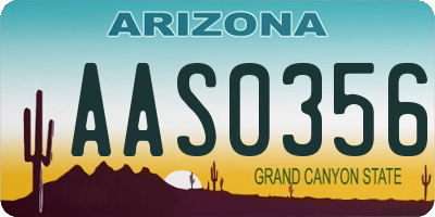 AZ license plate AAS0356