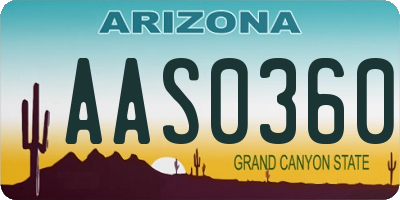 AZ license plate AAS0360