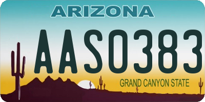 AZ license plate AAS0383