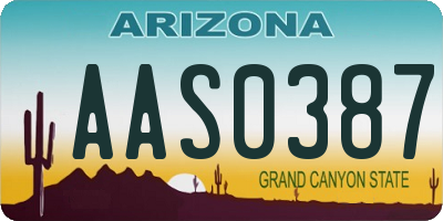 AZ license plate AAS0387