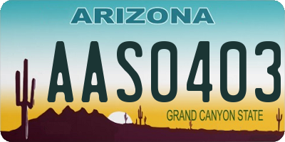 AZ license plate AAS0403