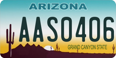 AZ license plate AAS0406