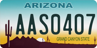 AZ license plate AAS0407