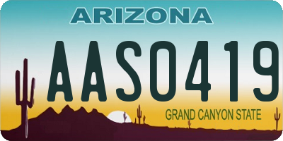 AZ license plate AAS0419