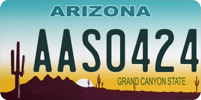 AZ license plate AAS0424