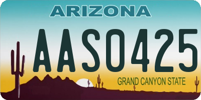 AZ license plate AAS0425
