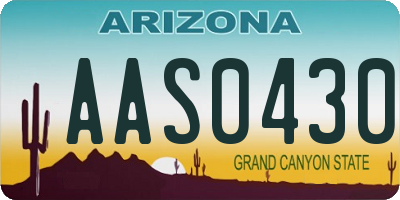 AZ license plate AAS0430