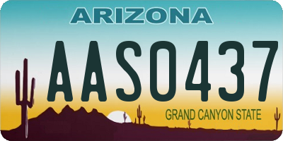 AZ license plate AAS0437
