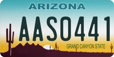 AZ license plate AAS0441