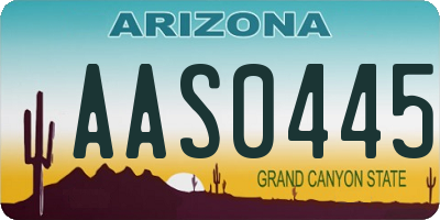 AZ license plate AAS0445