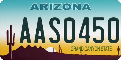 AZ license plate AAS0450