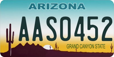 AZ license plate AAS0452