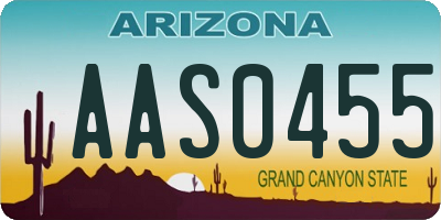 AZ license plate AAS0455