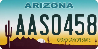 AZ license plate AAS0458