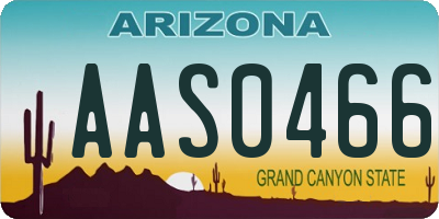 AZ license plate AAS0466