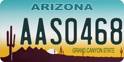 AZ license plate AAS0468