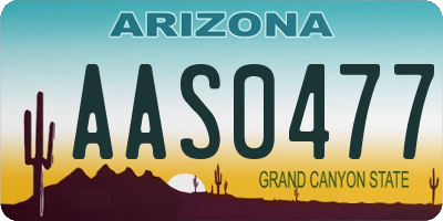 AZ license plate AAS0477