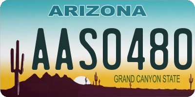 AZ license plate AAS0480