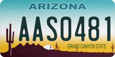 AZ license plate AAS0481