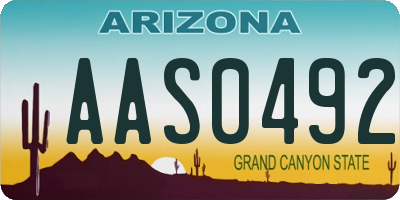 AZ license plate AAS0492