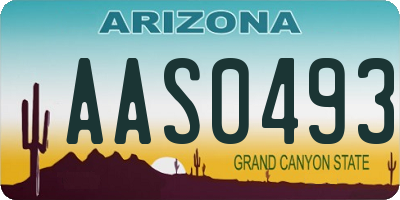 AZ license plate AAS0493