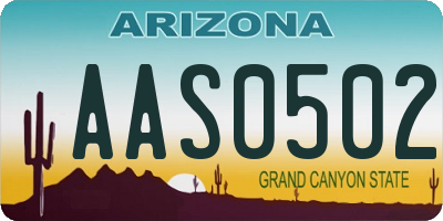 AZ license plate AAS0502