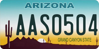 AZ license plate AAS0504