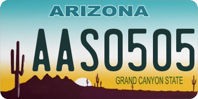 AZ license plate AAS0505