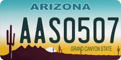 AZ license plate AAS0507