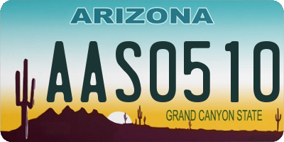 AZ license plate AAS0510