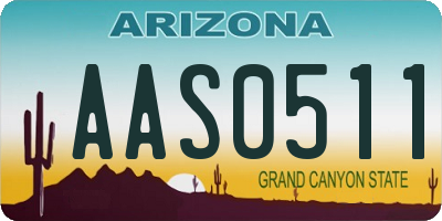 AZ license plate AAS0511