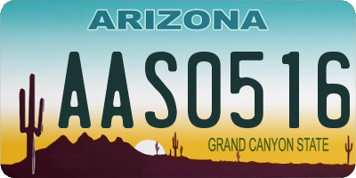 AZ license plate AAS0516