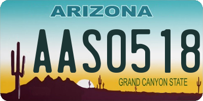 AZ license plate AAS0518